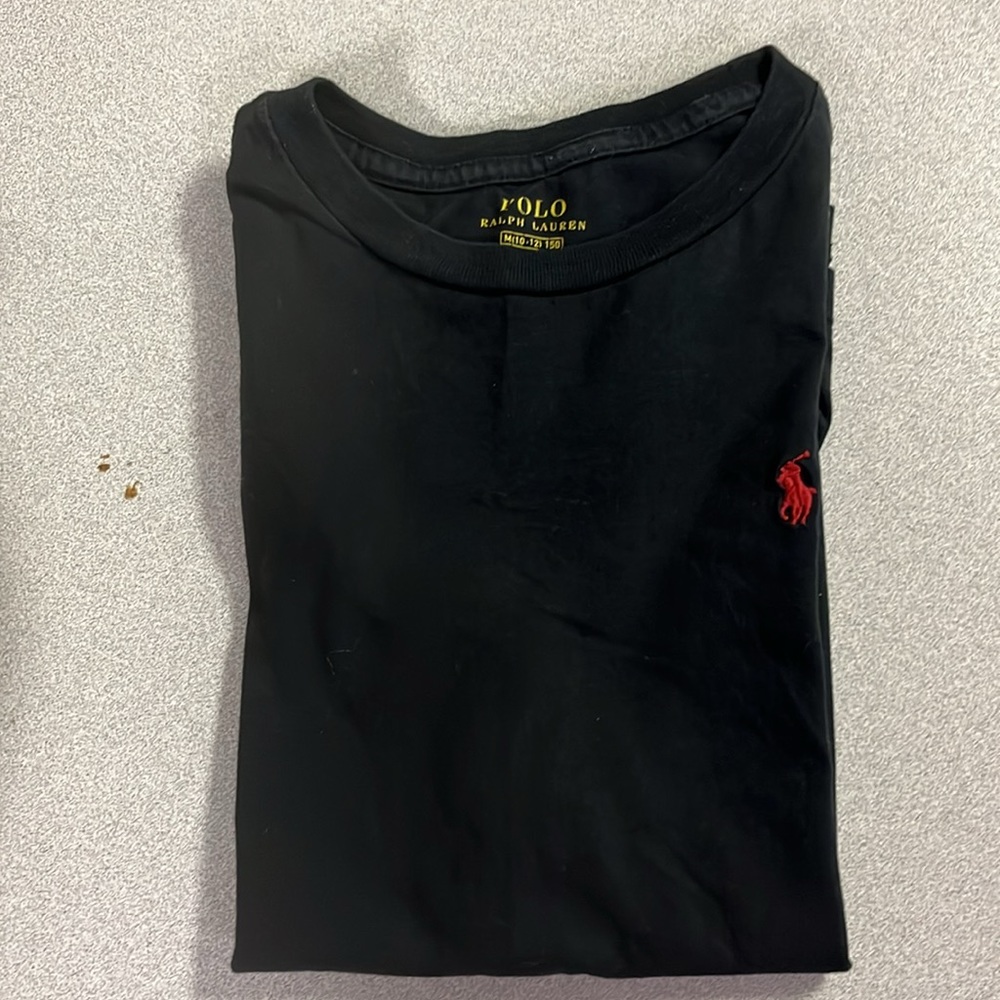 Polo Ralph Lauren Black Shirt Sleeve T Shirt Size M (10-12)